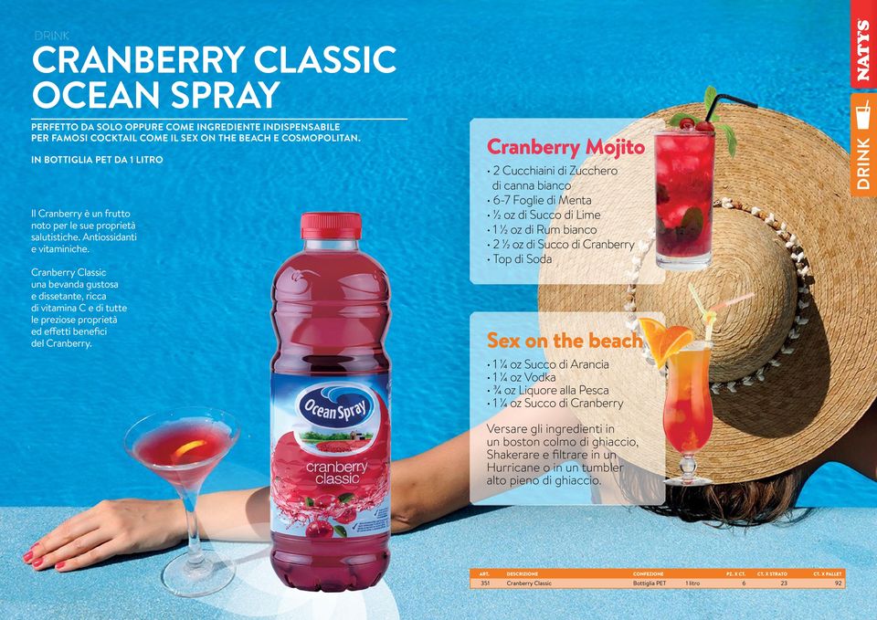 Cranberry Classic una bevanda gustosa e dissetante, ricca di vitamina C e di tutte le preziose proprietà ed effetti benefici del Cranberry.