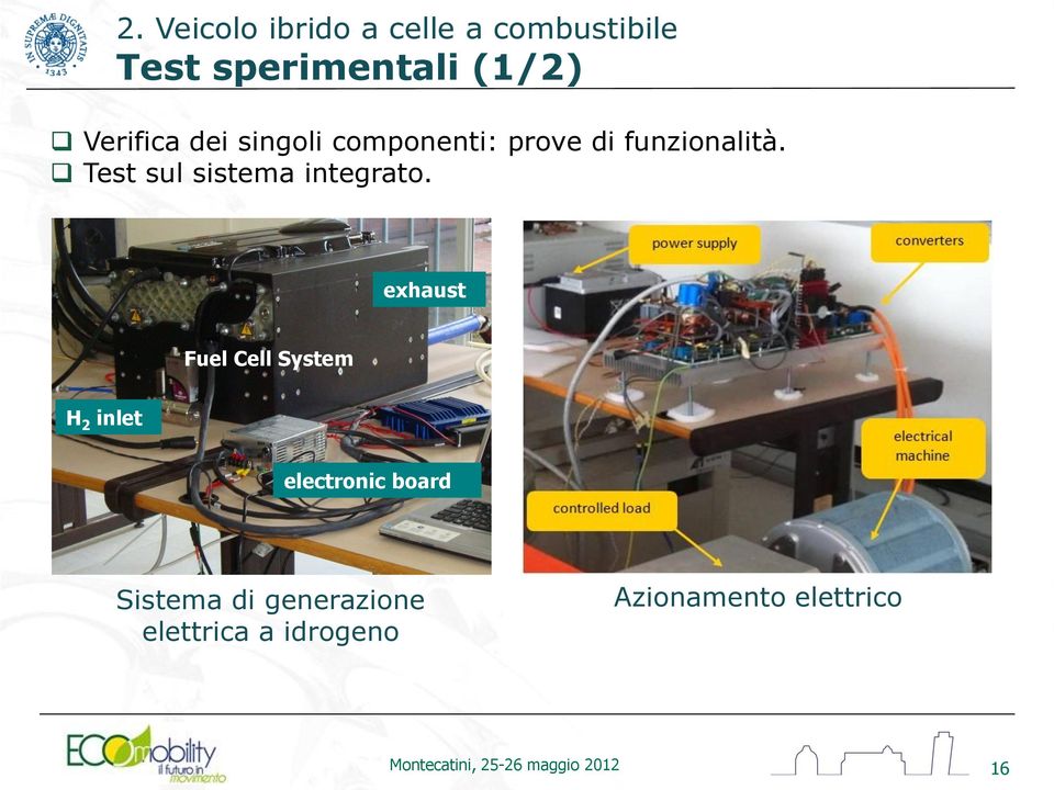 exhaust Fuel Cell System H 2 inlet electronic board Sistema di generazione