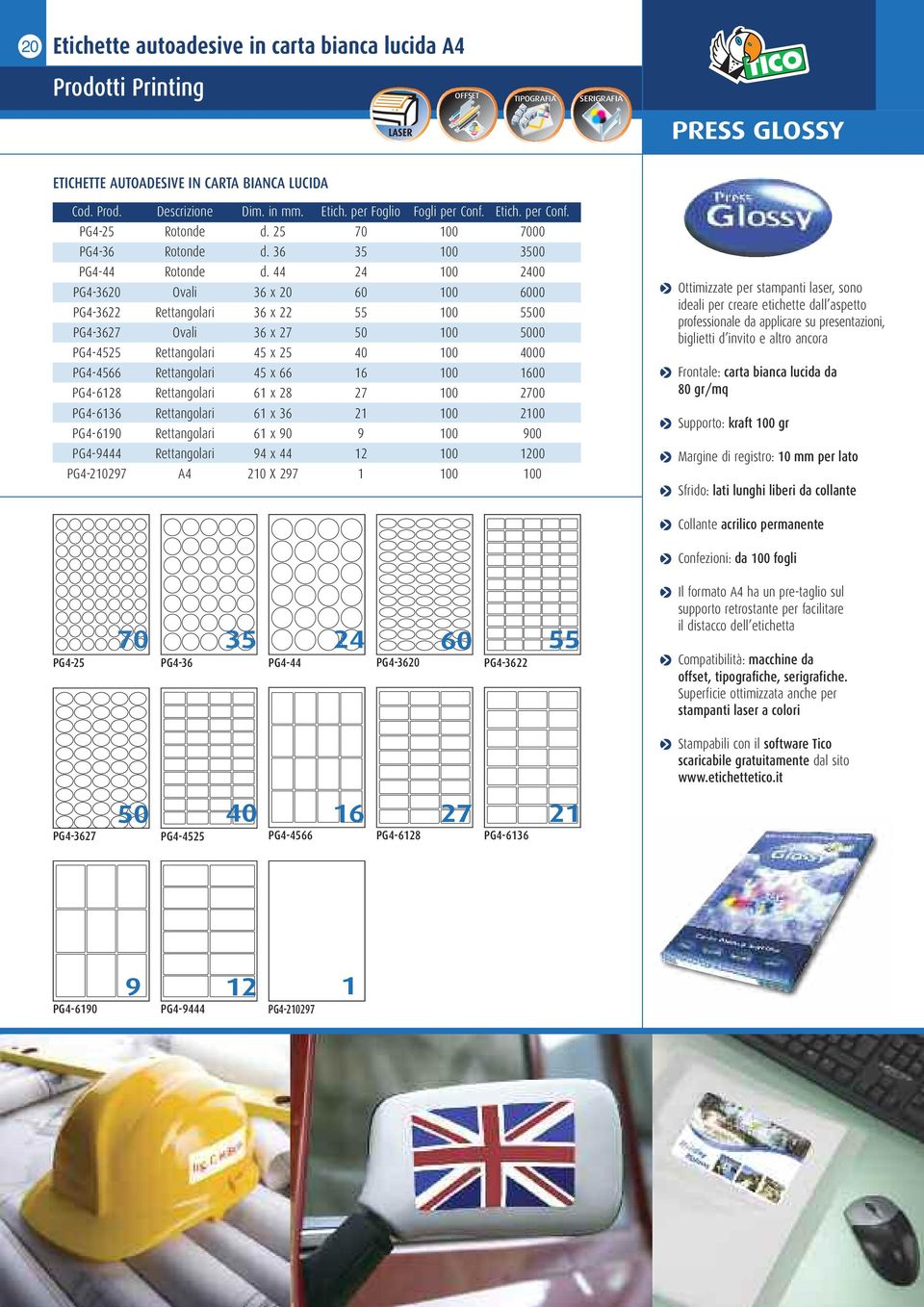 44 24 100 2400 PG4-3620 Ovali 36 x 20 60 100 6000 PG4-3622 Rettangolari 36 x 22 55 100 5500 PG4-3627 Ovali 36 x 27 50 100 5000 PG4-4525 Rettangolari 45 x 25 40 100 4000 PG4-4566 Rettangolari 45 x 66