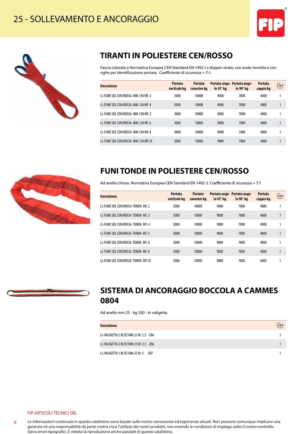 150 MT. 5 5000 10000 9000 7000 4000 1 LL-FUNE SOL CEN/ROSSA MM.150 MT. 6 5000 10000 9000 7000 4000 1 LL-FUNE SOL CEN/ROSSA MM.150 MT. 8 5000 10000 9000 7000 4000 1 LL-FUNE SOL CEN/ROSSA MM.150 MT.10 5000 10000 9000 7000 4000 1 FUNI TONDE IN POLIESTERE CEN/ROSSO Ad anello chiuso.