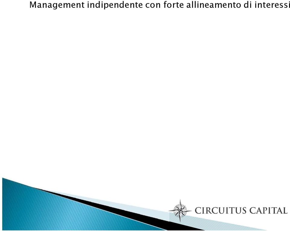 rendimenti interessanti da parte dei partner industriali Robusta struttura di governance per assicurare un rapporto indipendente con i partners industriali Importante seed asset a