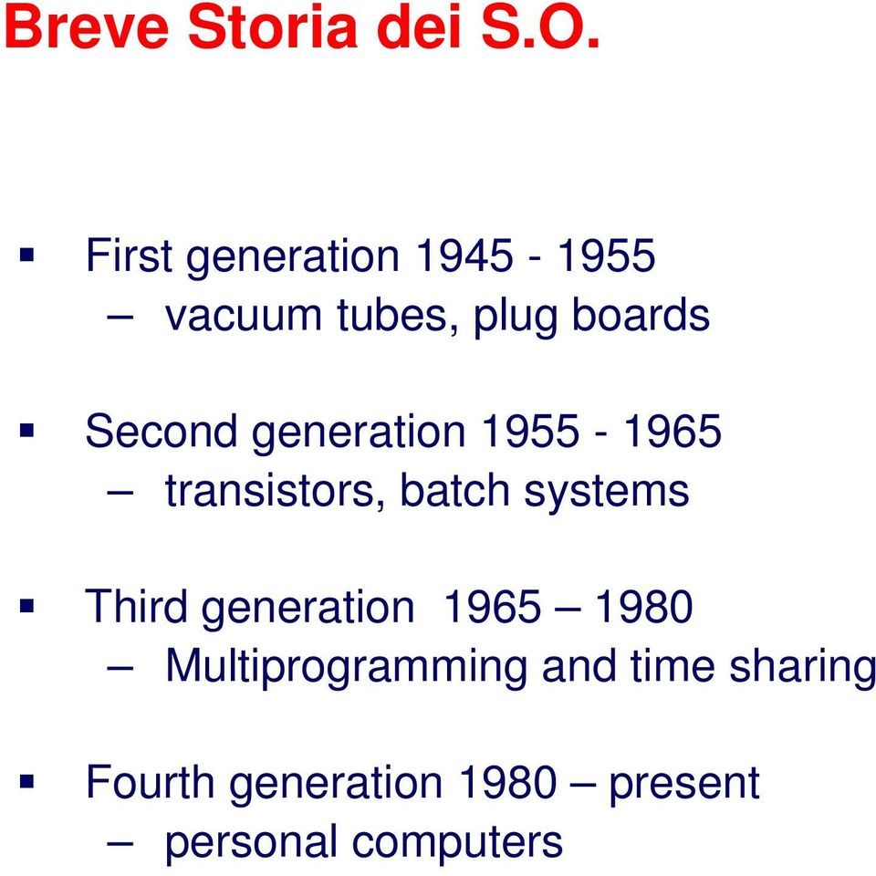 generation 1955-1965 transistors, batch systems Third