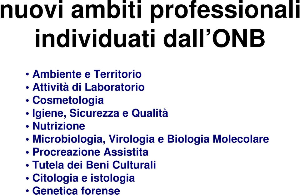 Nutrizione Microbiologia, Virologia e Biologia Molecolare