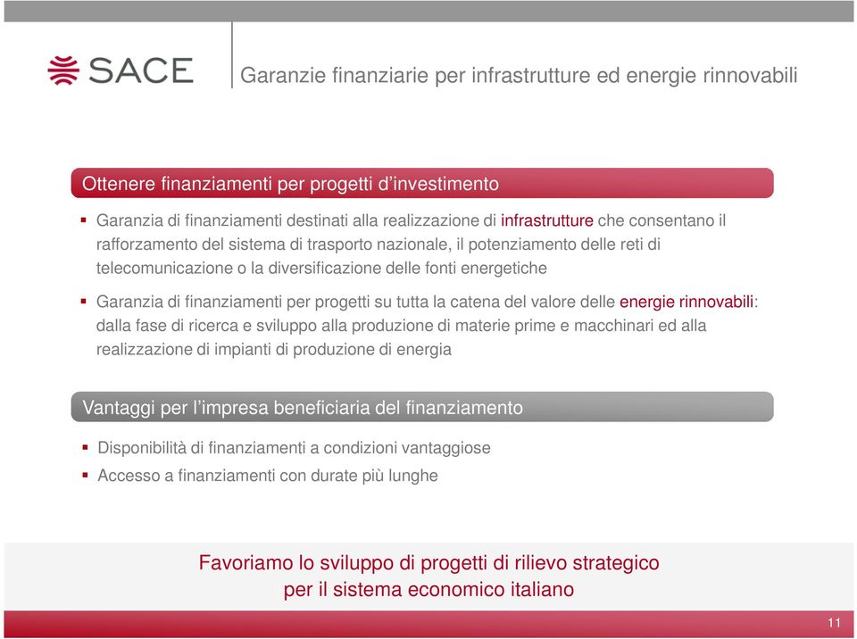 su tutta la catena del valore delle energie rinnovabili: dalla fase di ricerca e sviluppo alla produzione di materie prime e macchinari ed alla realizzazione di impianti di produzione di energia