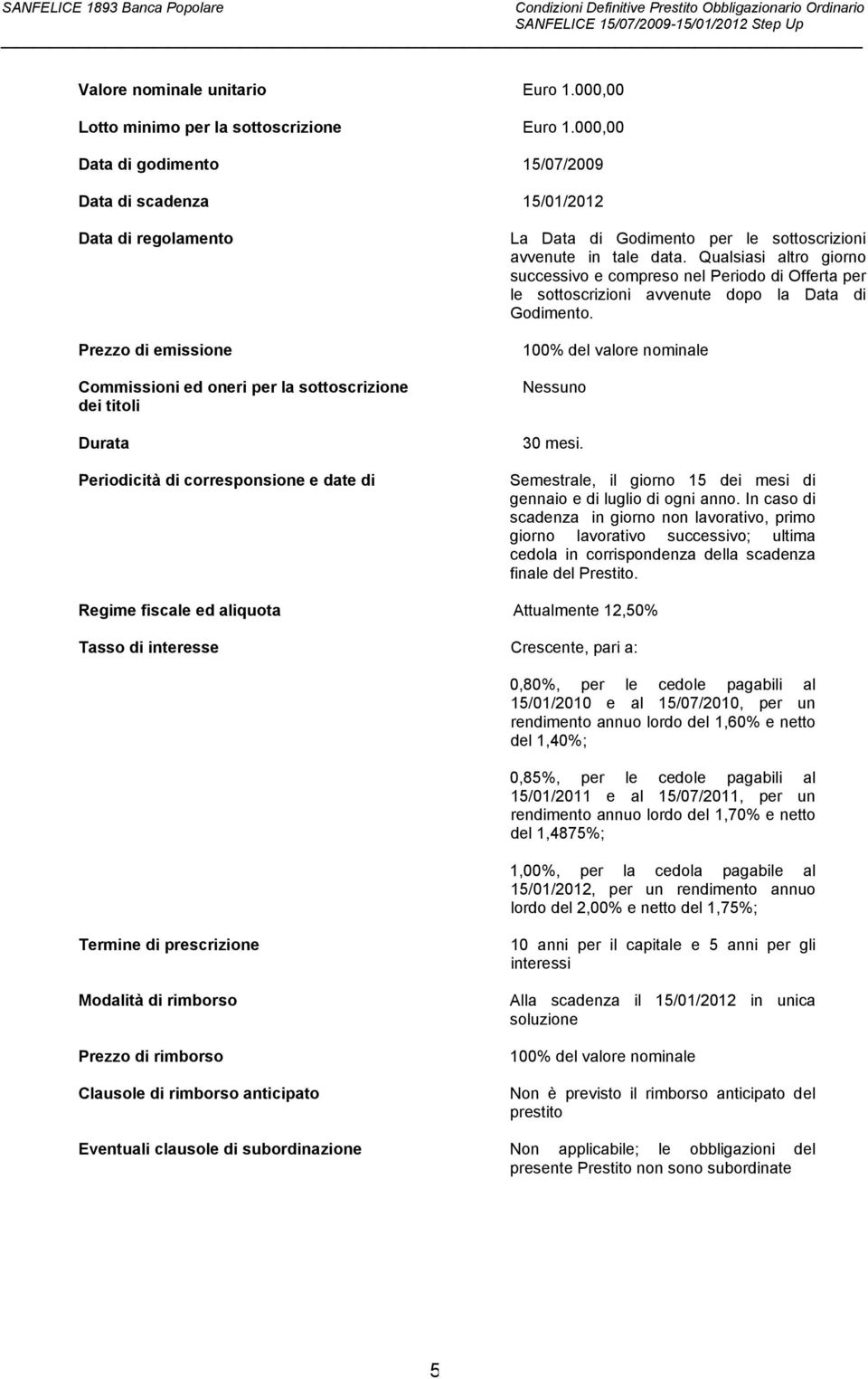 date di La Data di Godimento per le sottoscrizioni avvenute in tale data. Qualsiasi altro giorno successivo e compreso nel Periodo di Offerta per le sottoscrizioni avvenute dopo la Data di Godimento.