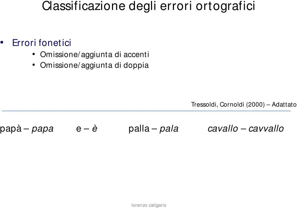 Omissione/aggiunta di doppia Tressoldi, Cornoldi