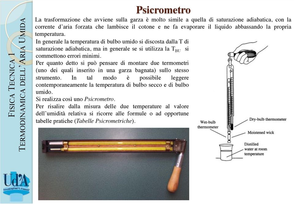 ! Per quanto detto si può pensare di montare due termometri (uno dei quali inserito in una garza bagnata) sullo stesso strumento.