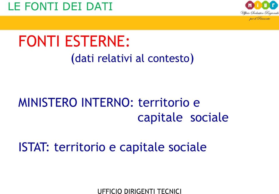 MINISTERO INTERNO: territorio e