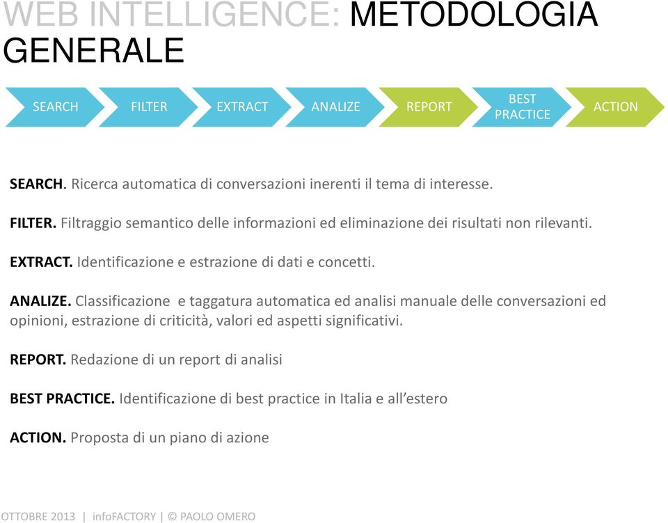 EXTRACT. Identificazione e estrazione di dati e concetti. ANALIZE.