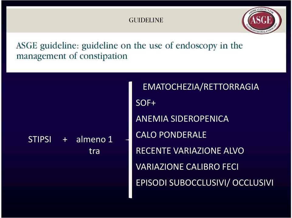 SIDEROPENICA CALO PONDERALE RECENTE