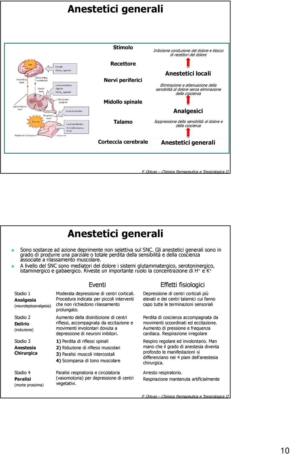 rtuso himica armaceutica e Tossicologica II Sono sostanze ad azione deprimente non selettiva sul S.