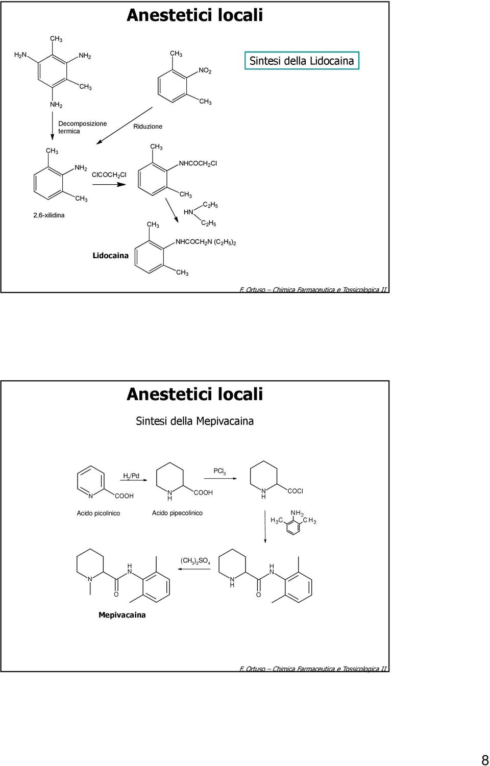 rtuso himica armaceutica e Tossicologica II Sintesi della Mepivacaina 2