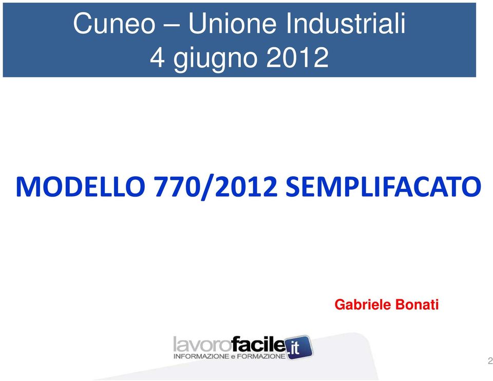 2012 MODELLO 770/2012