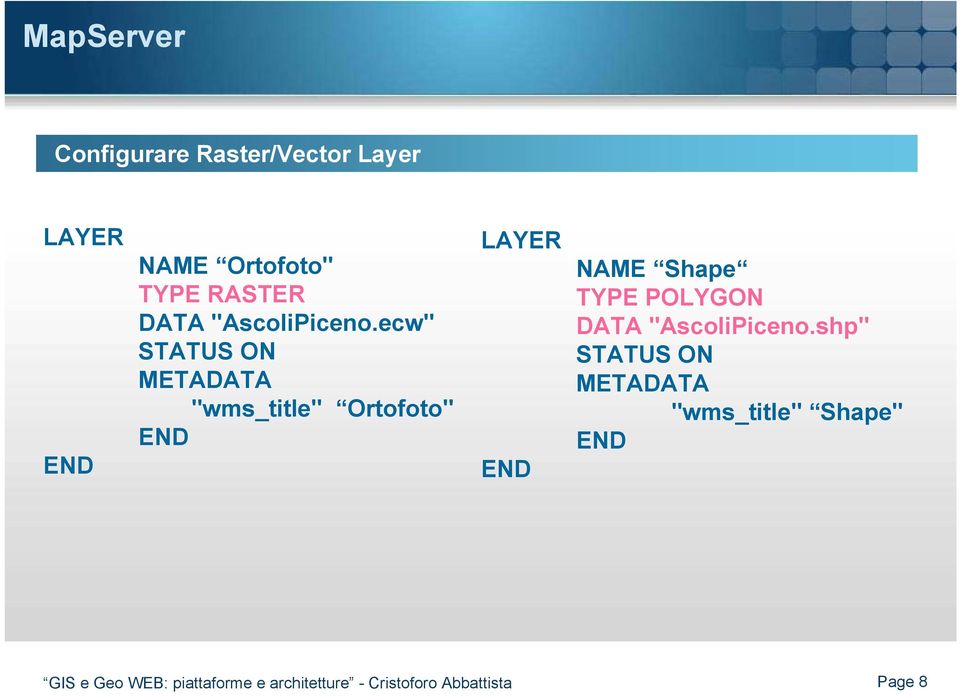 ecw" STATUS ON METADATA "wms_title" Ortofoto" END LAYER END NAME Shape TYPE