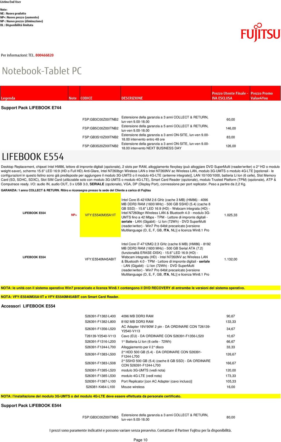 00 FSP:GB3S10Z00ITNB2 FSP:GB3S20Z00ITNB2 Desktop Replacement, chipset Intel HM86, lettore di impronte digitali (opzionale), 2 slots per RAM, alloggiamento flexybay (può alloggiare DVD SuperMulti