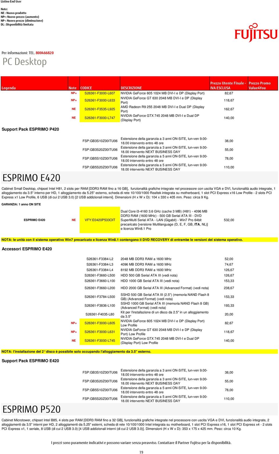 FSP:GB3S10Z00ITU06 FSP:GB3S20Z00ITU06 FSP:GB5S10Z00ITU06 FSP:GB5S20Z00ITU06 118,67 162,67 140,00 38,00 55,00 78,00 110,00 Cabinet Small Desktop, chipset Intel H81, 2 slots per RAM [DDR3 RAM fino a 16