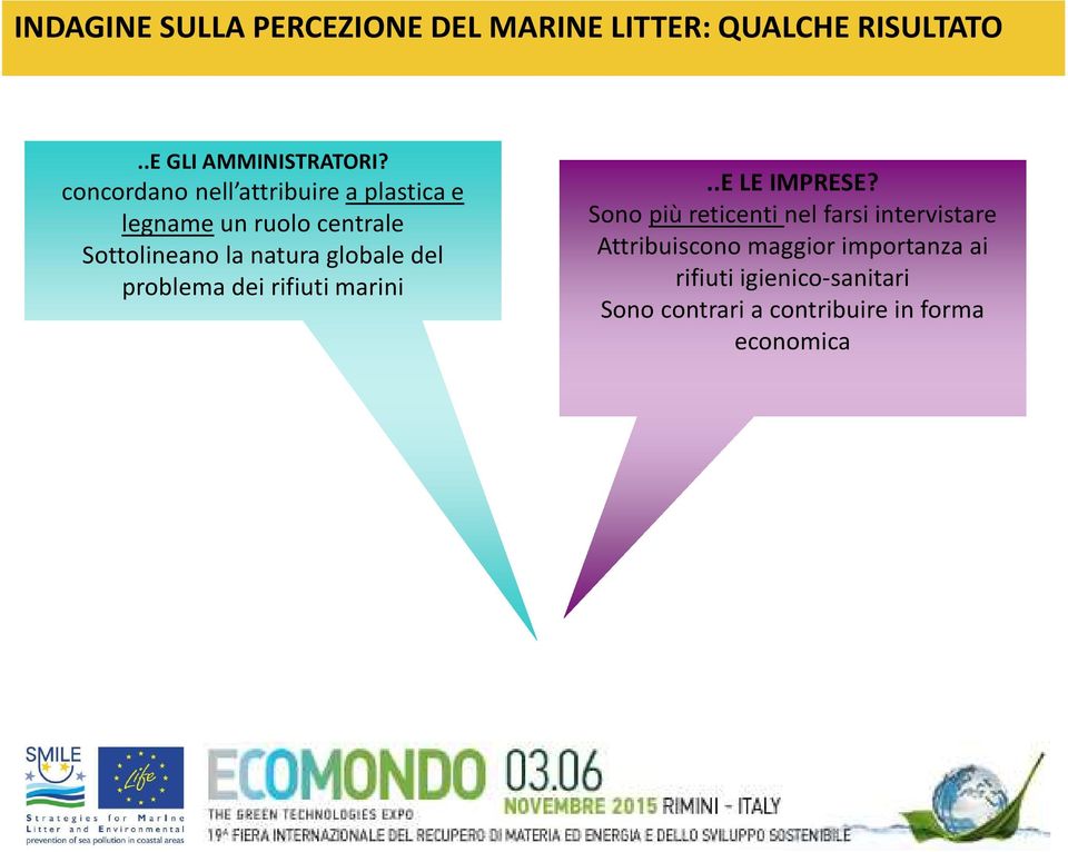 globale del problema dei rifiuti marini..e LE IMPRESE?