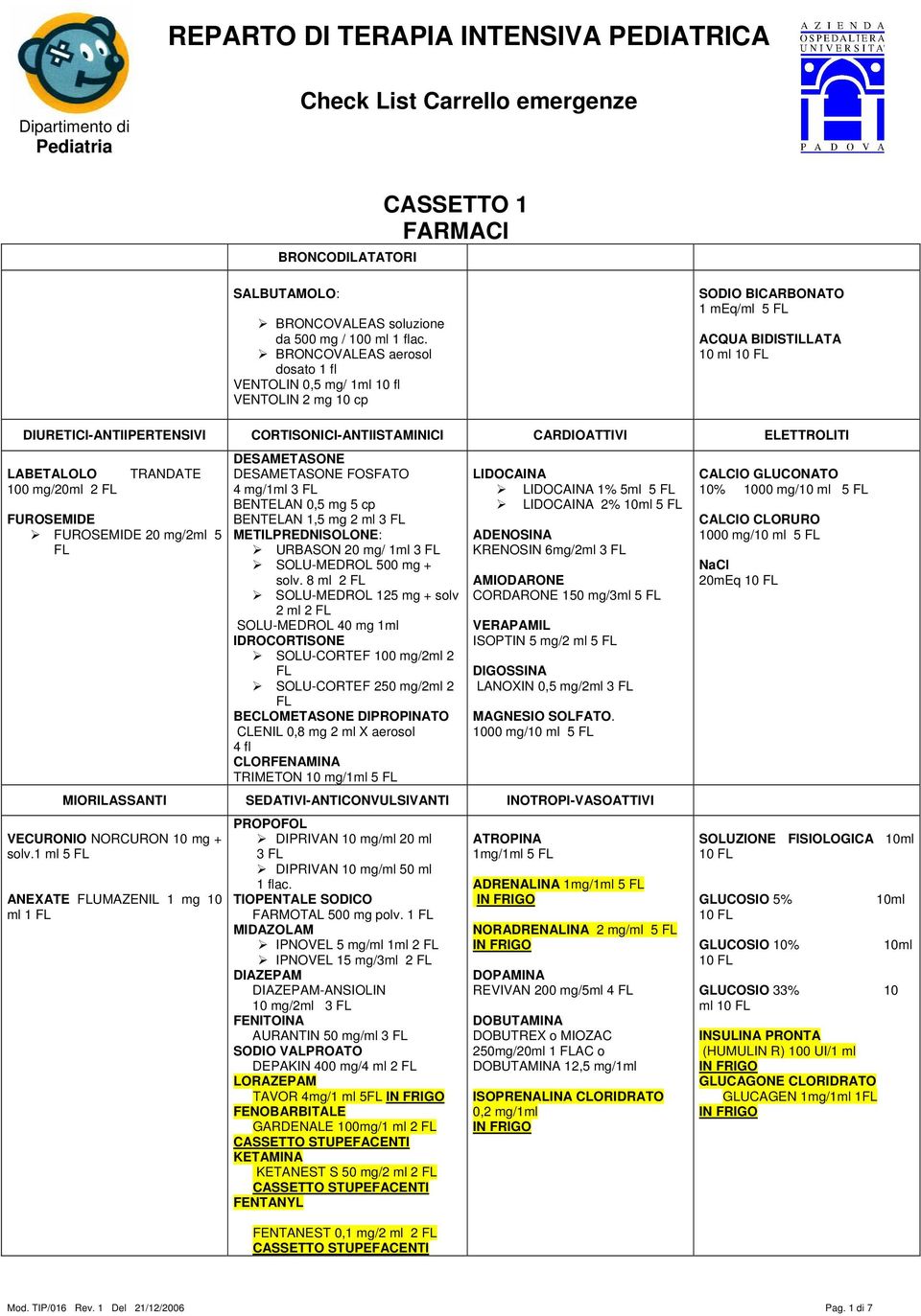 CARDIOATTIVI ELETTROLITI LABETALOLO 100 mg/20ml 2 FL TRANDATE FUROSEMIDE FUROSEMIDE 20 mg/2ml 5 FL DESAMETASONE DESAMETASONE FOSFATO 4 mg/1ml 3 FL BENTELAN 0,5 mg 5 cp BENTELAN 1,5 mg 2 ml 3 FL