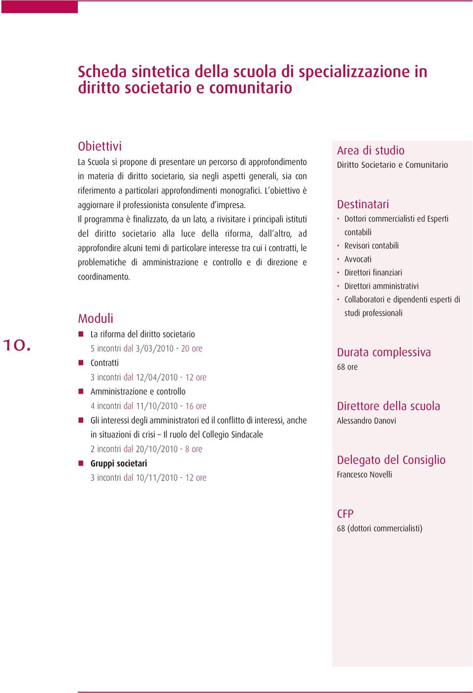 L obiettivo è aggiornare il professionista consulente d impresa.