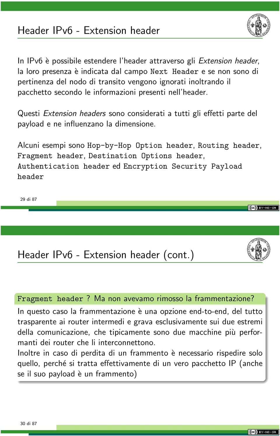 Questi Extension headers sono considerati a tutti gli effetti parte del payload e ne influenzano la dimensione.