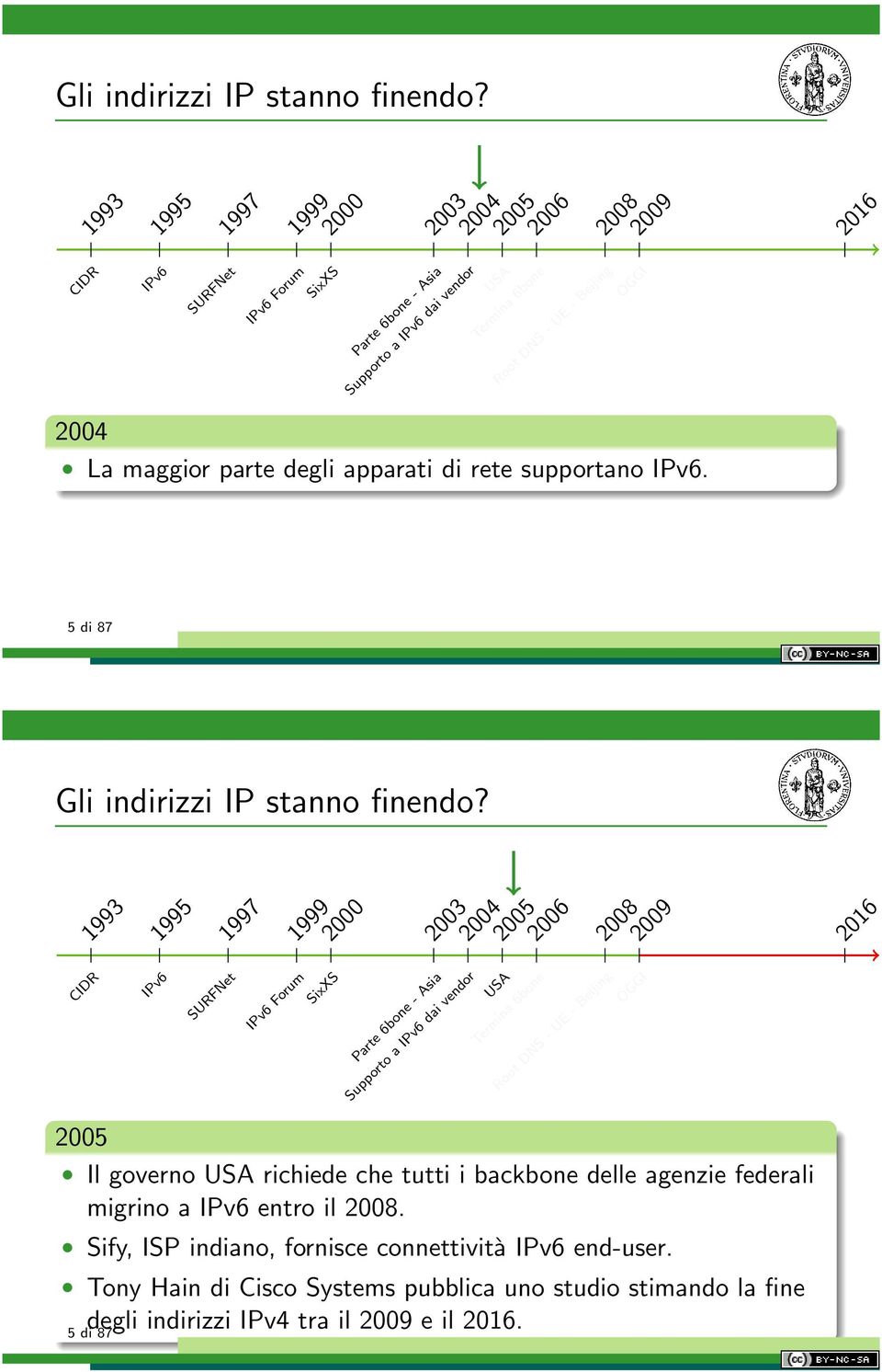 parte degli apparati di rete supportano IPv6.