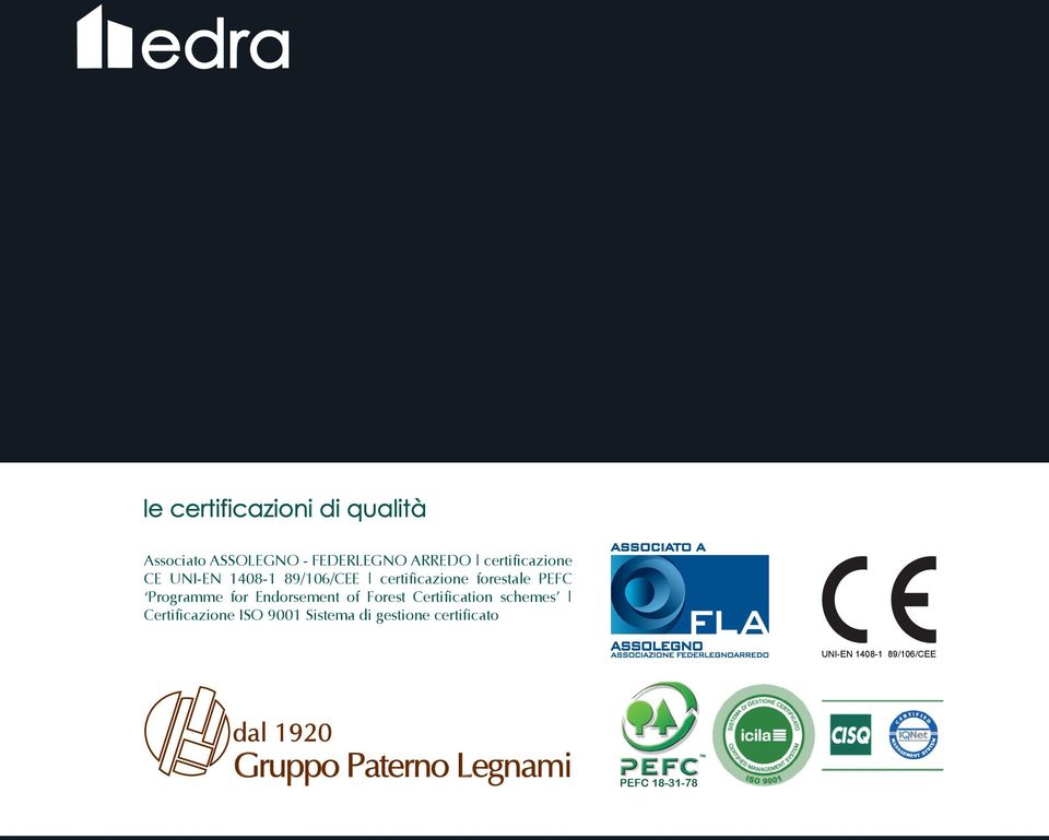 Programme for Endorsement of Forest Certification schemes Certificazione ISO 9001