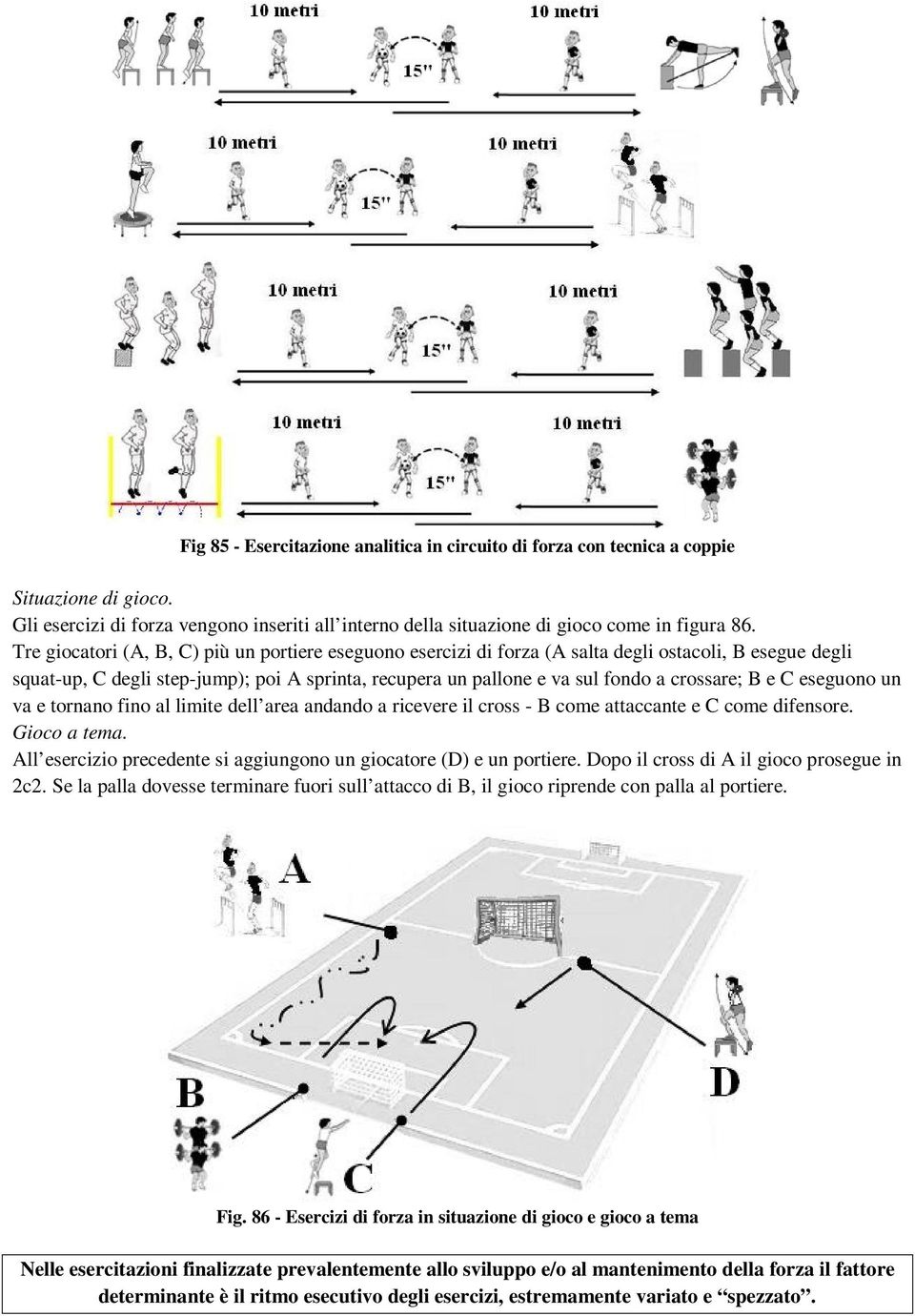 B e C eseguono un va e tornano fino al limite dell area andando a ricevere il cross - B come attaccante e C come difensore. Gioco a tema.