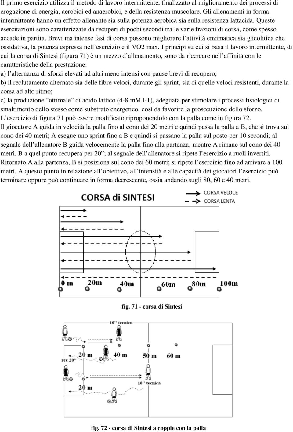 Queste esercitazioni sono caratterizzate da recuperi di pochi secondi tra le varie frazioni di corsa, come spesso accade in partita.