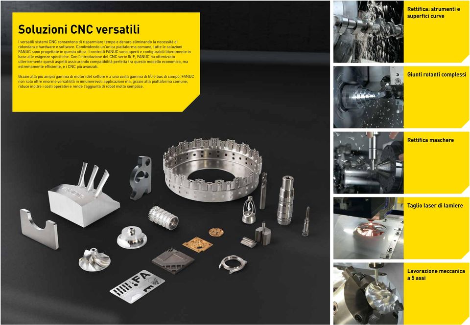 Con l introduzione del CNC serie 0i-F, FANUC ha ottimizzato ulteriormente questi aspetti assicurando compatibilità perfetta tra questo modello economico, ma estremamente efficiente, e i CNC più