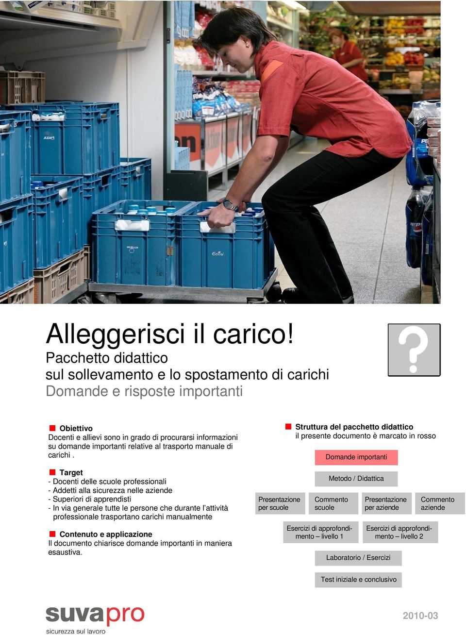 trasporto manuale di carichi.