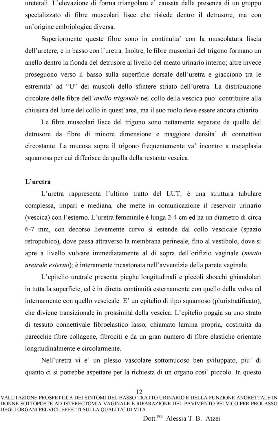 Inoltre, le fibre muscolari del trigono formano un anello dentro la fionda del detrusore al livello del meato urinario interno; altre invece proseguono verso il basso sulla superficie dorsale dell