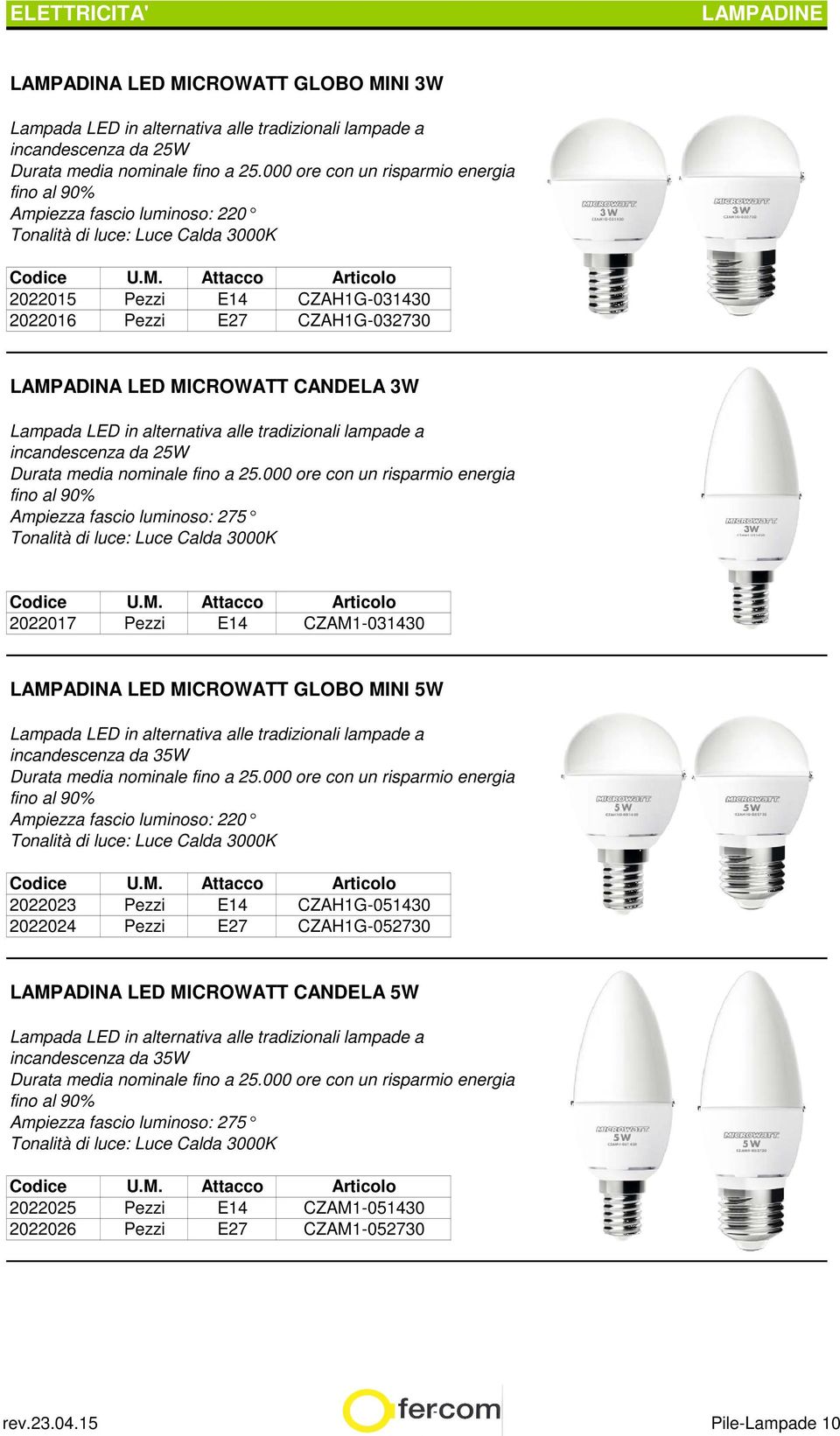 fascio luminoso: 275 Tonalità di luce: Luce Calda 3000K Codice U.M.