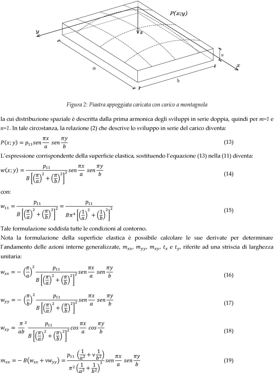In tale circostanza, la relazione (2) che descrive lo sviluppo in serie del carico diventa: (13) L espressione corrispondente della superficie elastica, sostituendo l