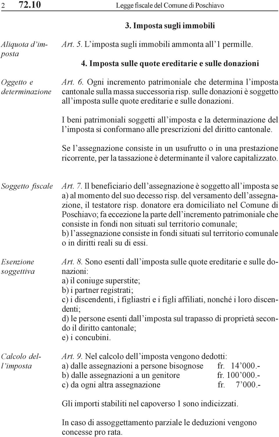 I beni patrimoniali soggetti all imposta e la determinazione del l imposta si conformano alle prescrizioni del diritto cantonale.