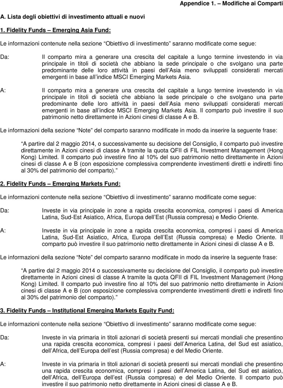 svolgano una parte predominante delle loro attività in paesi dell Asia meno sviluppati considerati mercati emergenti in base all indice MSCI Emerging Markets Asia.