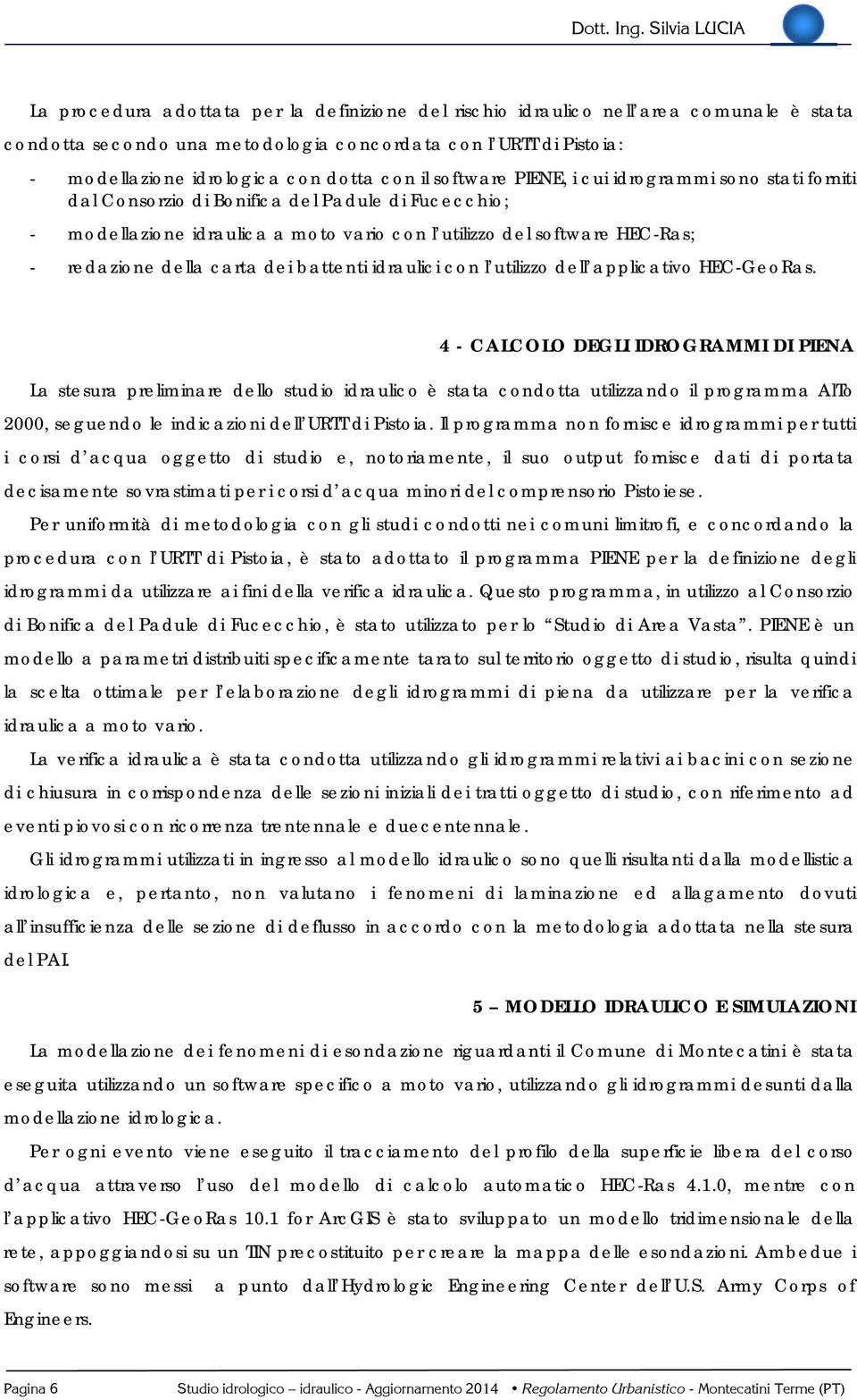 carta dei battenti idraulici con l utilizzo dell applicativo HEC-GeoRas.