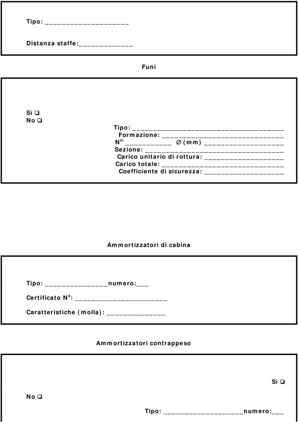 di sicurezza: Ammortizzatori di cabina Tipo: _numero: Certificato N