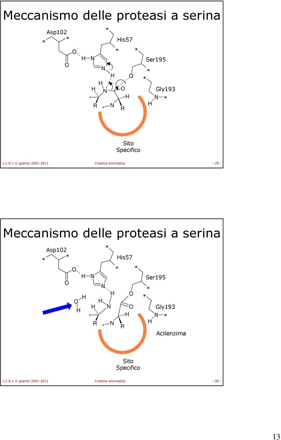 1 gsartor 2001-2011 Cinetica enzimatica - 25 - Meccanismo delle