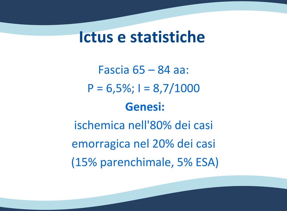 ischemica nell'80% dei casi