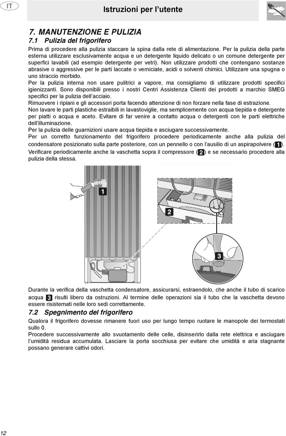 Non utilizzare prodotti che contengano sostanze abrasive o aggressive per le parti laccate o verniciate, acidi o solventi chimici. Utilizzare una spugna o uno straccio morbido.