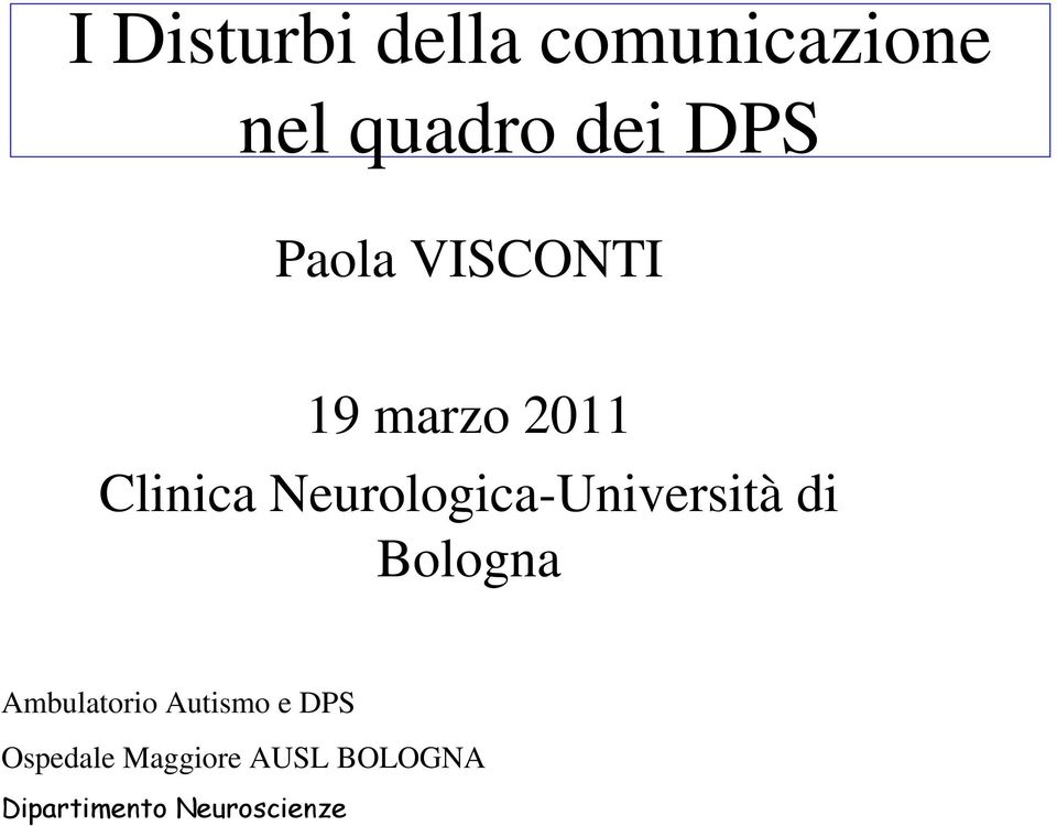 Neurologica-Università di Bologna Ambulatorio