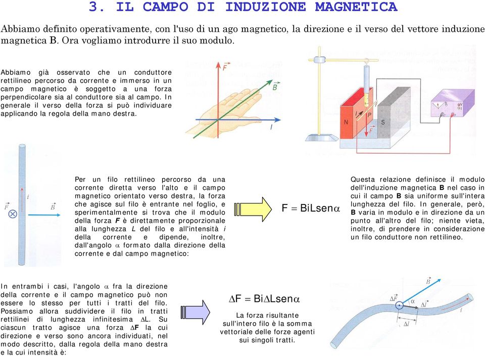 In generale il verso della forza si può individuare applicando la regola della mano destra.