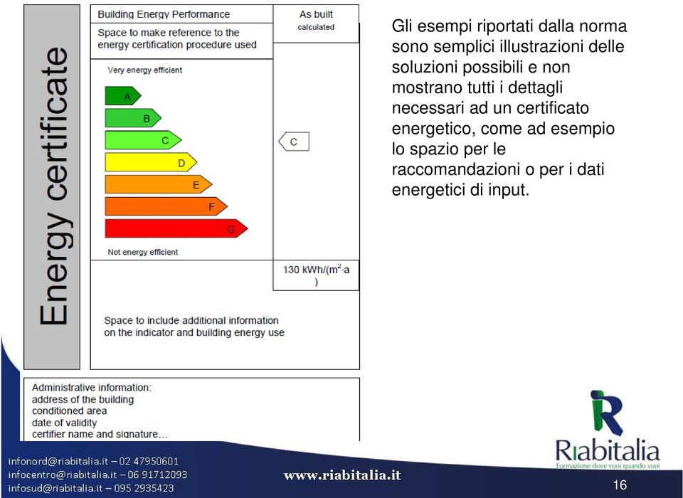 necessari ad un certificato energetico, come ad esempio lo