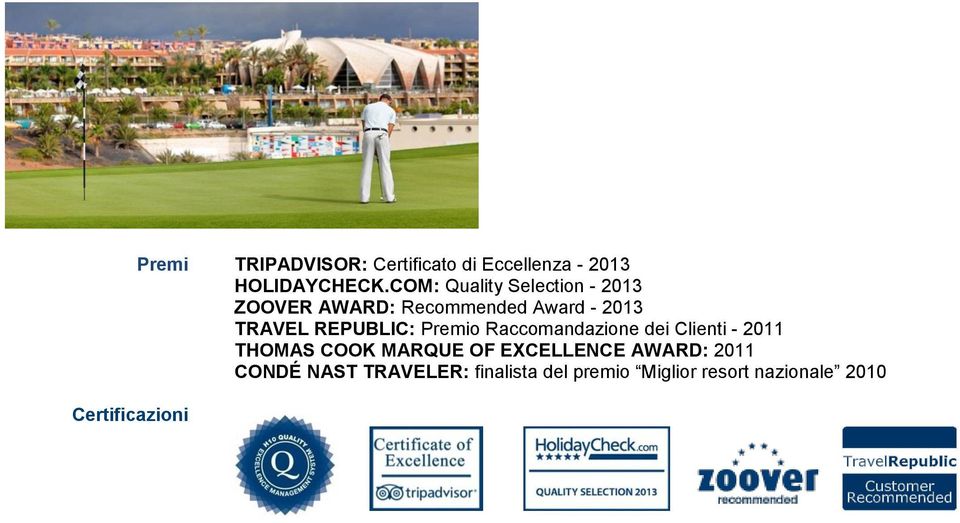 REPUBLIC: Premio Raccomandazione dei Clienti - 2011 THOMAS COOK MARQUE OF
