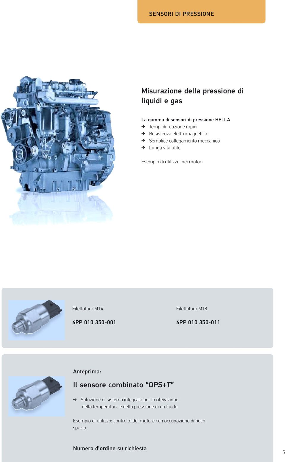 350-001 Filettatura M18 6PP 010 350-011 Anteprima: Il sensore combinato OPS+T Soluzione di sistema integrata per la rilevazione della