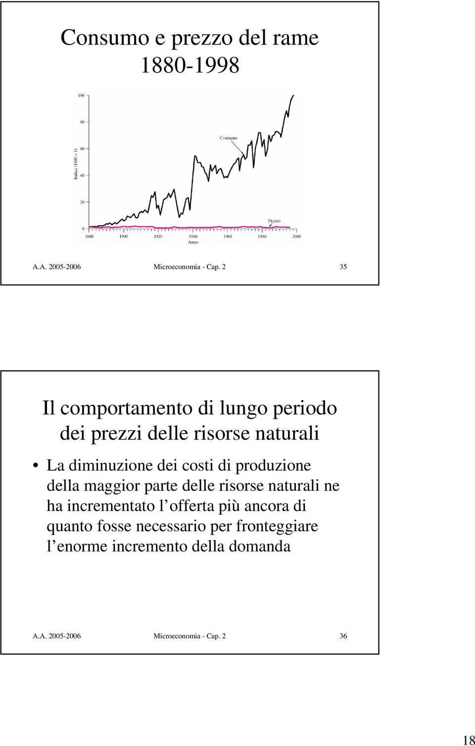 costi di produzione della maggior parte delle risorse naturali ne ha incrementato l offerta più