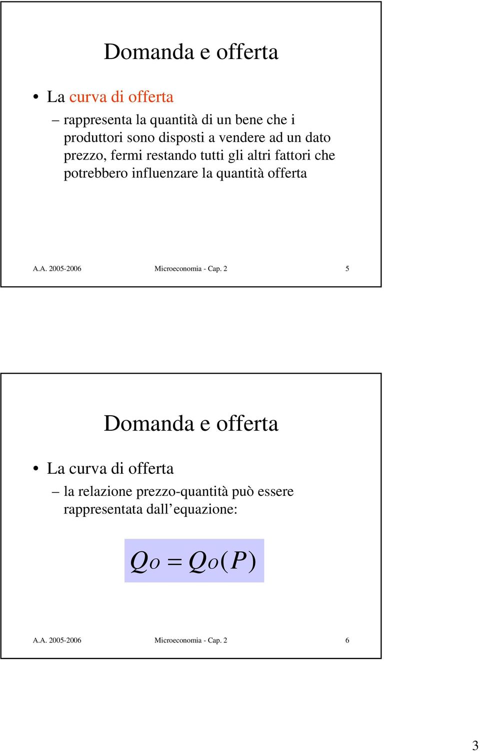 offerta A.A. 2005-2006 Microeconomia - Cap.