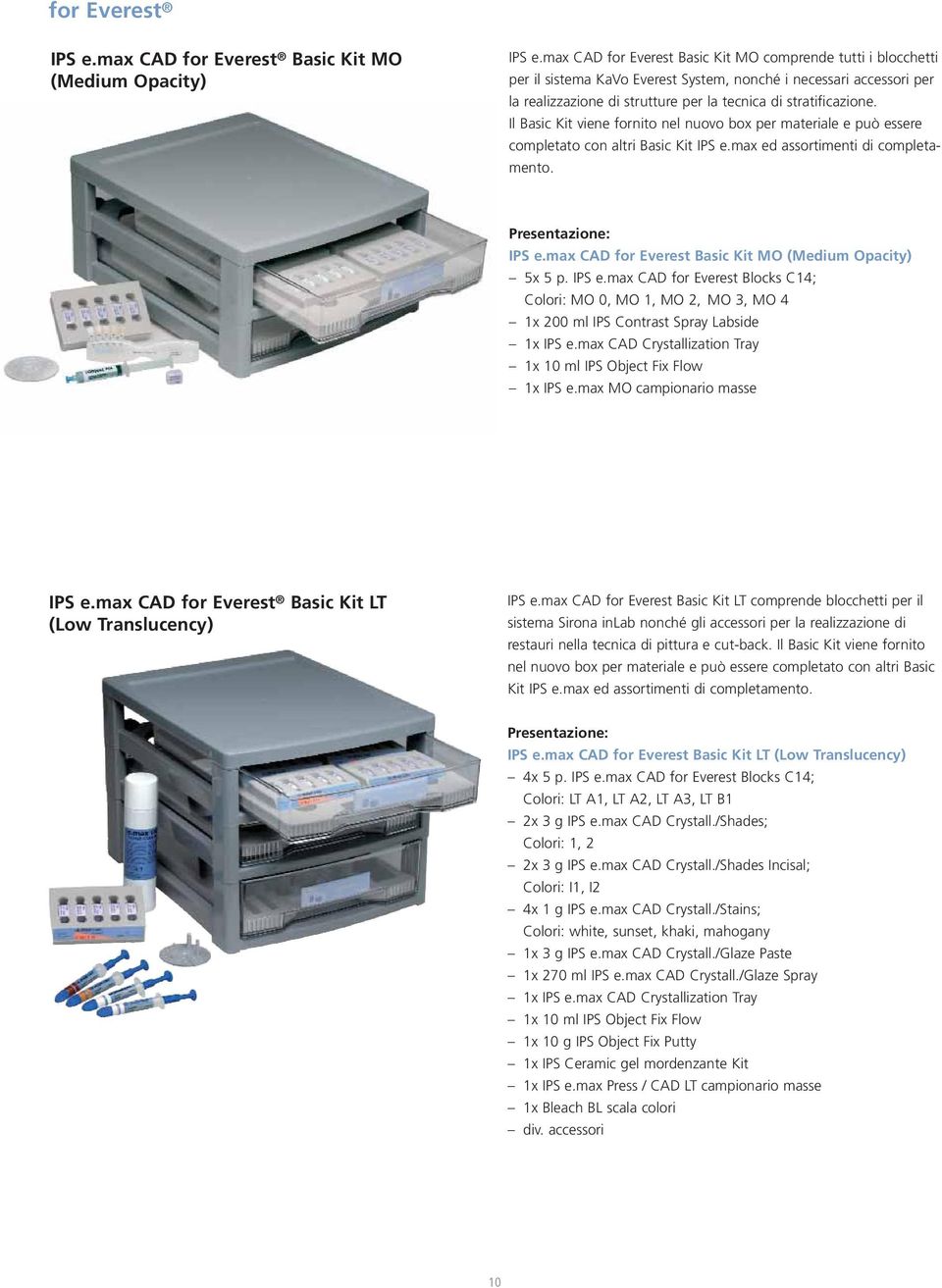 Il Basic Kit viene fornito nel nuovo box per materiale e può essere completato con altri Basic Kit IPS e.max ed assortimenti di completamento. Presentazione: IPS e.