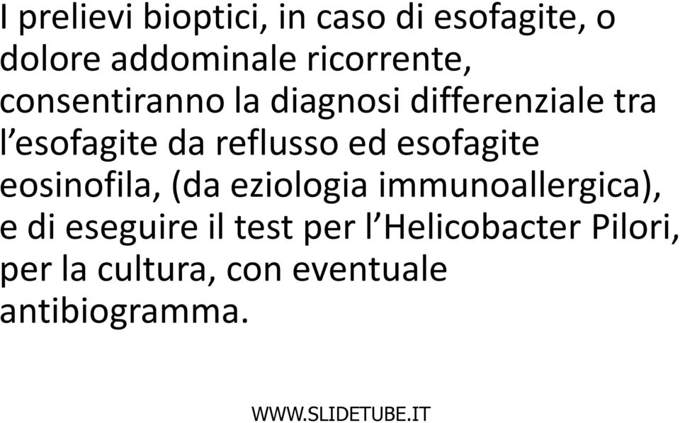 reflusso ed esofagite eosinofila, (da eziologia immunoallergica), e di