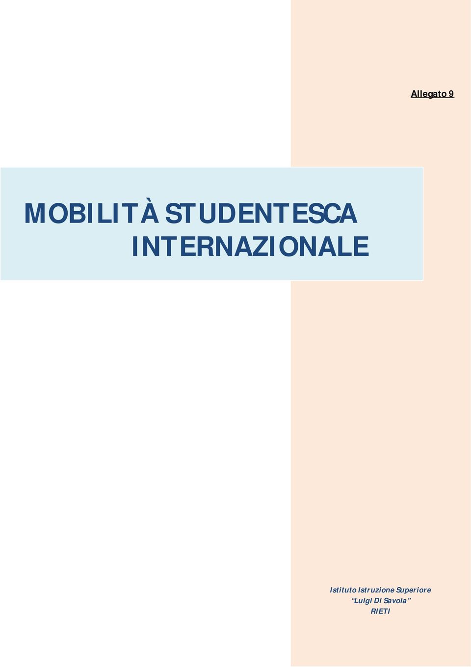 INTERNAZIONALE Istituto